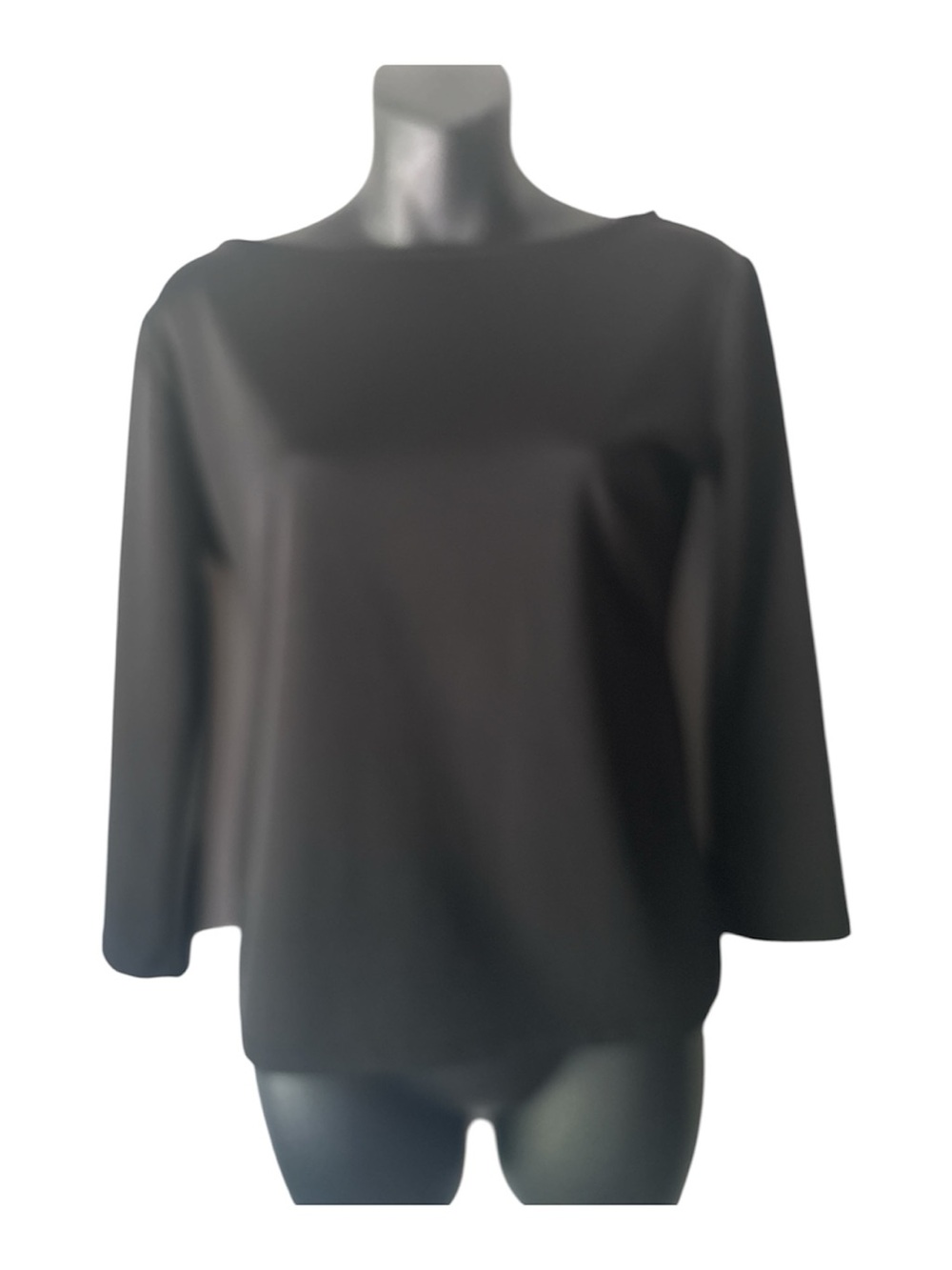 Zara Black Women's Boat Neck 3/4 Sleeve Stretch Top Size L